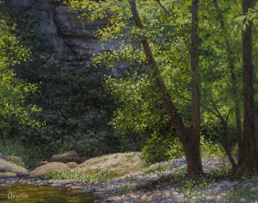 Oil painting entitled Jessamine Creek Idyll, by artist Christian Hemme.