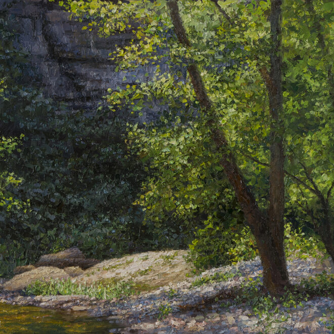 Oil painting entitled Jessamine Creek Idyll, by artist Christian Hemme.