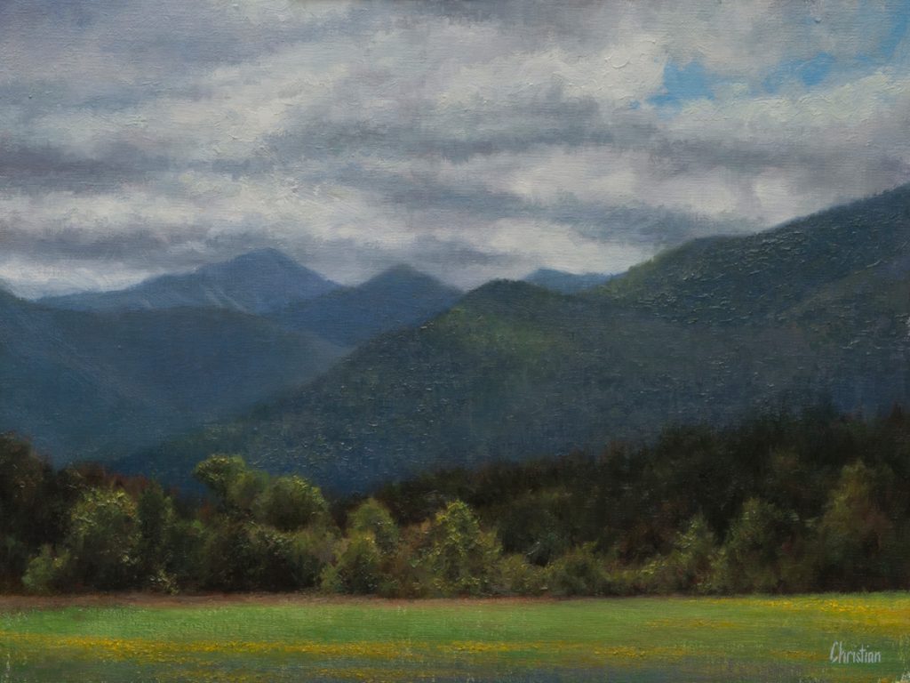 Oil painting entitled Adirondack Airfield, by artist Christian Hemme.