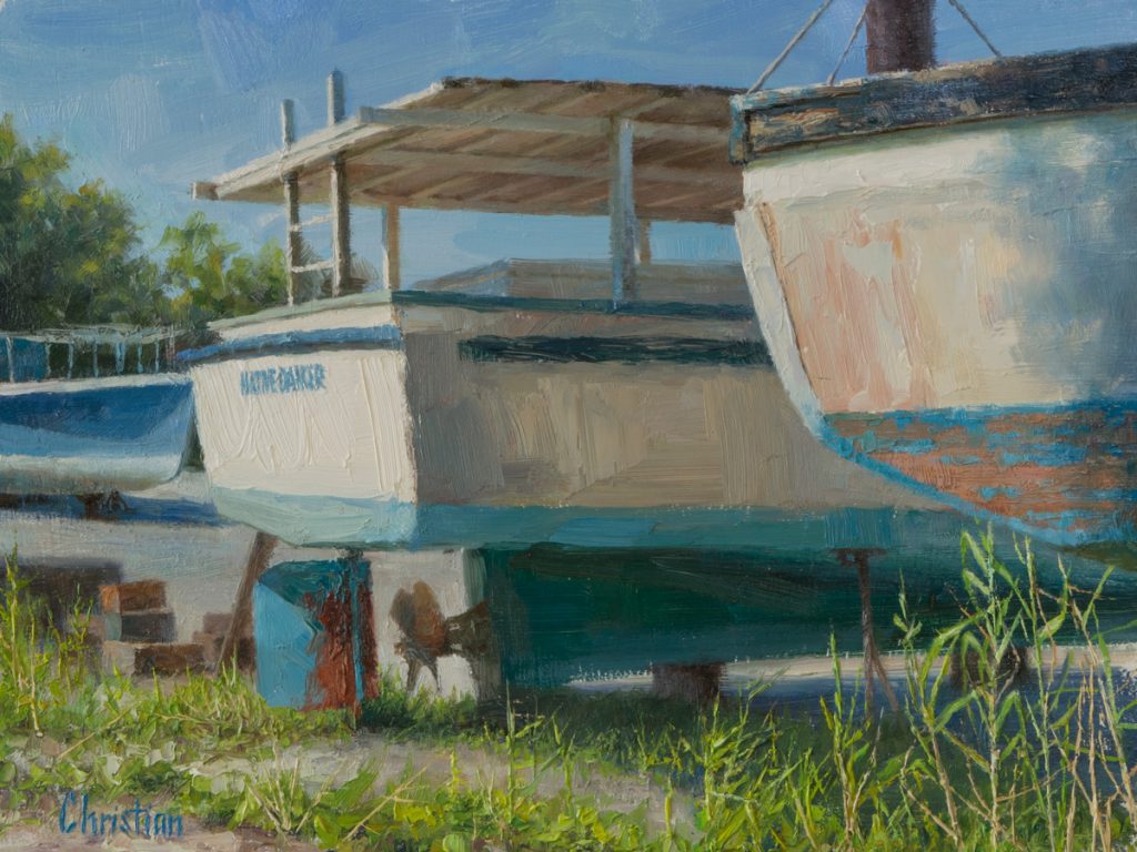 Oil painting entitled Dockyard Afternoon, by artist Christian Hemme.