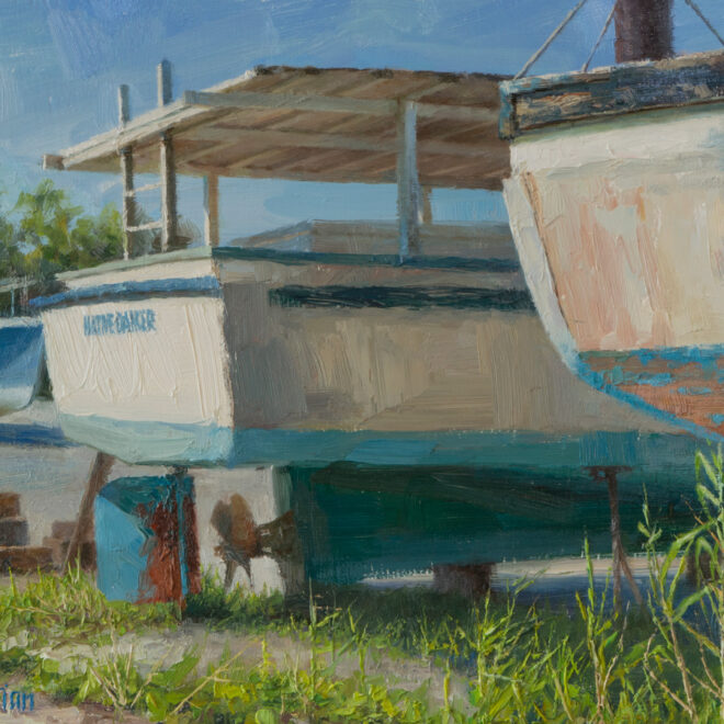 Oil painting entitled Dockyard Afternoon, by artist Christian Hemme.