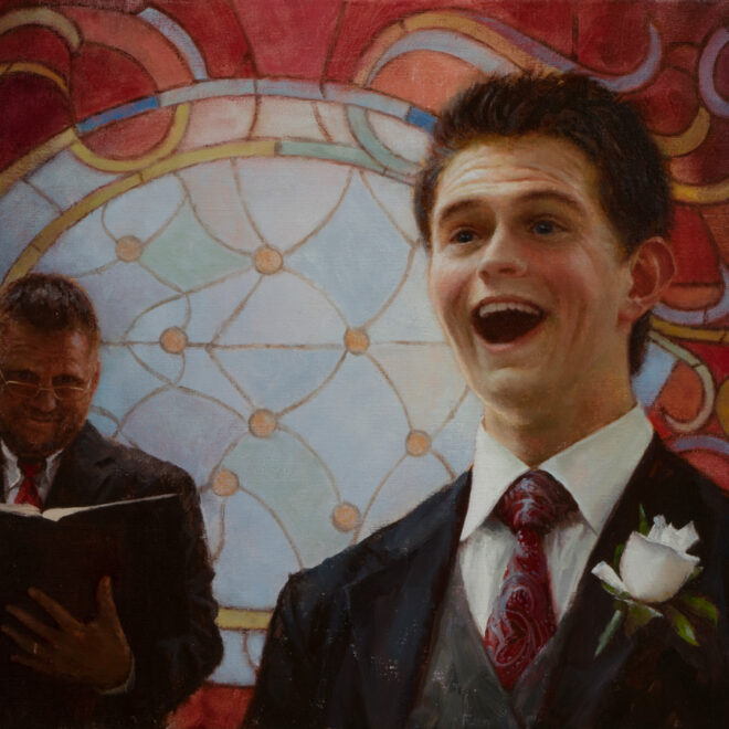Oil painting entitled Here Comes the Bride, by artist Christian Hemme.