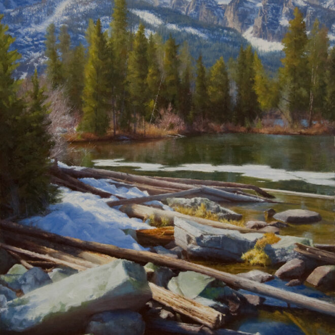 Oil painting entitled Taggart and Tetons, by artist Christian Hemme.