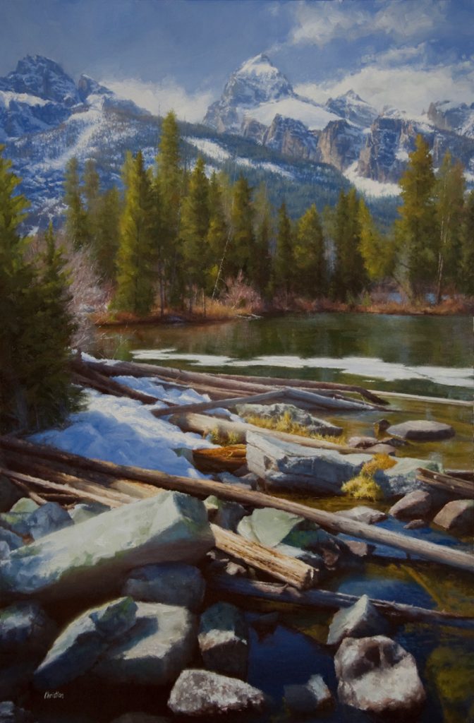 Oil painting entitled Taggart and Tetons, by artist Christian Hemme.