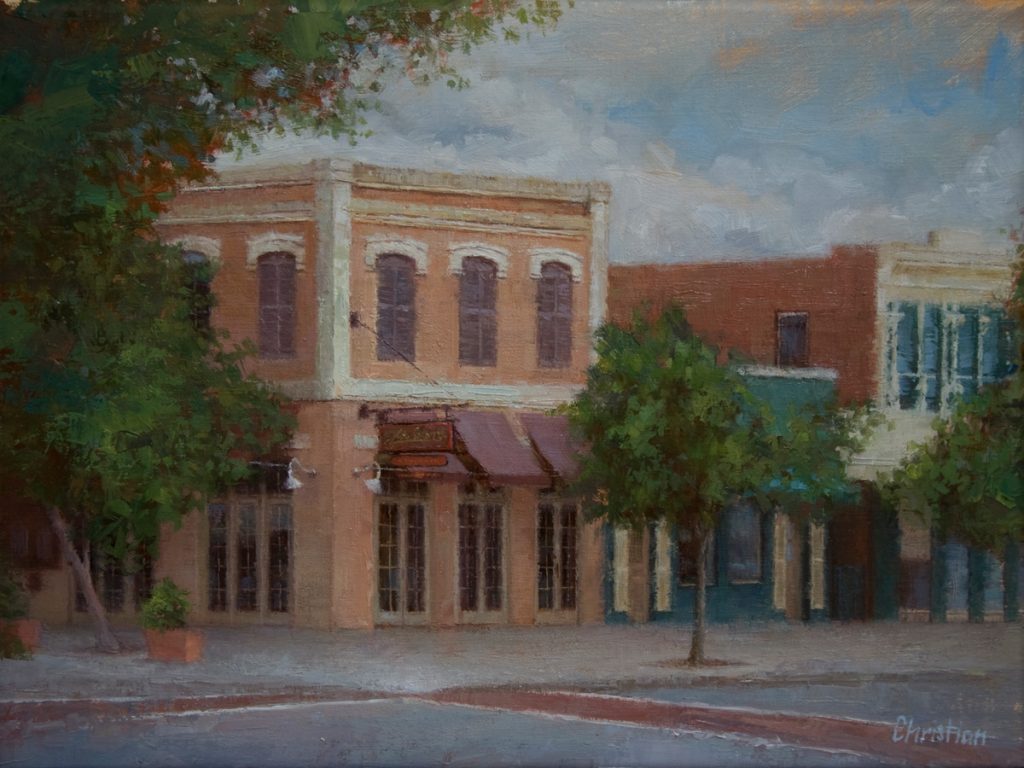 Oil painting entitled Weekday Morning at Jackson's, by artist Christian Hemme.