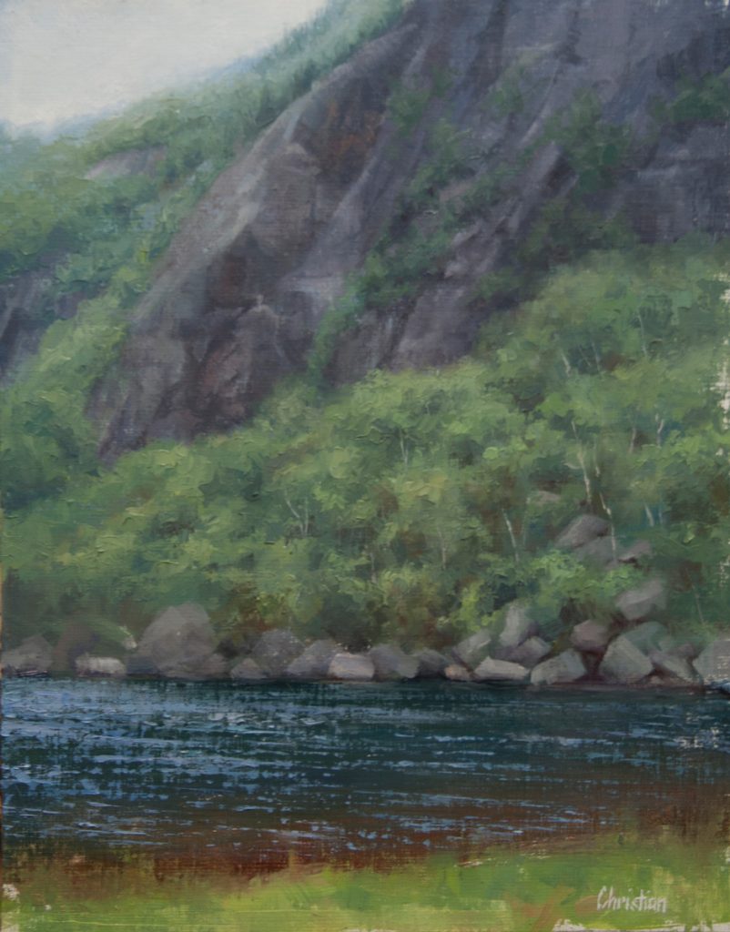 Oil painting entitled Lower Cascade Morning, by artist Christian Hemme.
