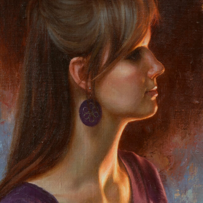 Oil painting entitled Harmony in Violet, by artist Christian Hemme.