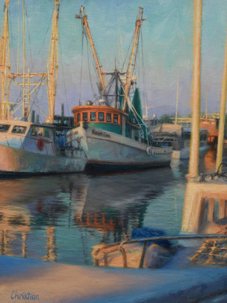 Oil painting entitled Golden Hour Russell-Lee, by artist Christian Hemme.