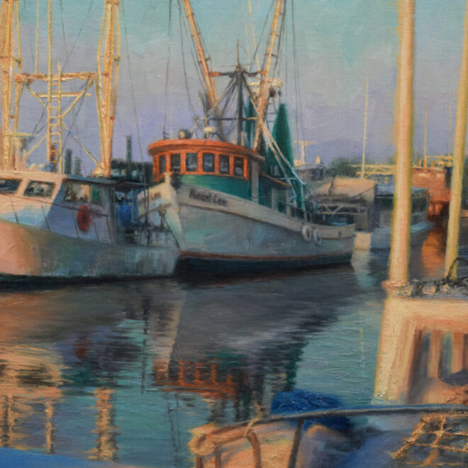 Oil painting entitled Golden Hour Russell-Lee, by artist Christian Hemme.