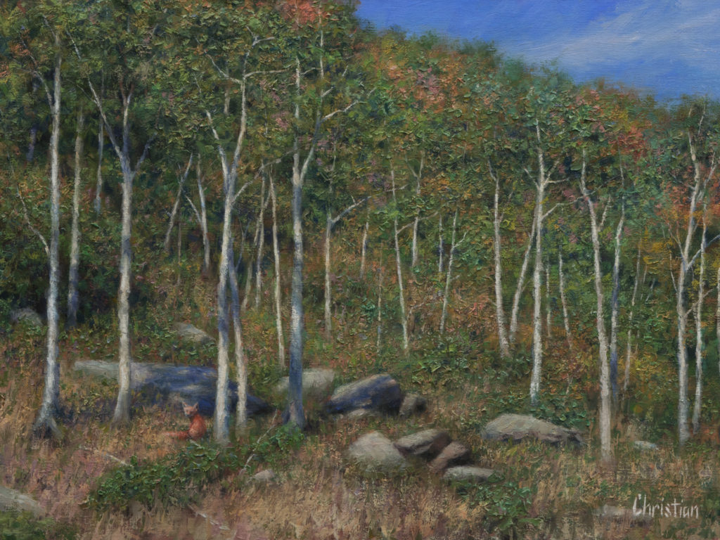 Oil painting by artist Christian Hemme entitled Adirondack Autumnal