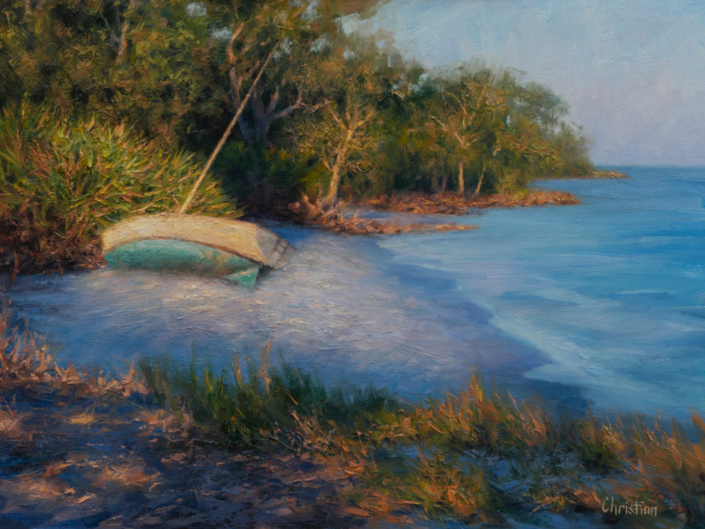 Oil painting entitled Live Oak Ashore, by artist Christian Hemme.
